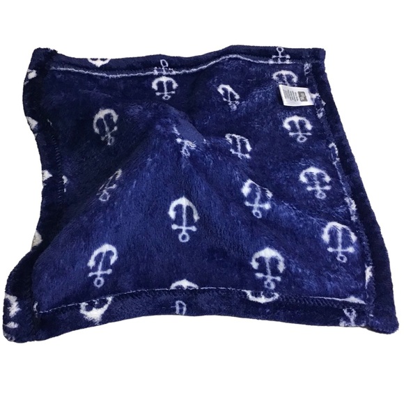 HB Baby Blanket Lovey Whale Nautical Stuffed Animal Plush Anchors Navy Blue - Picture 13 of 16